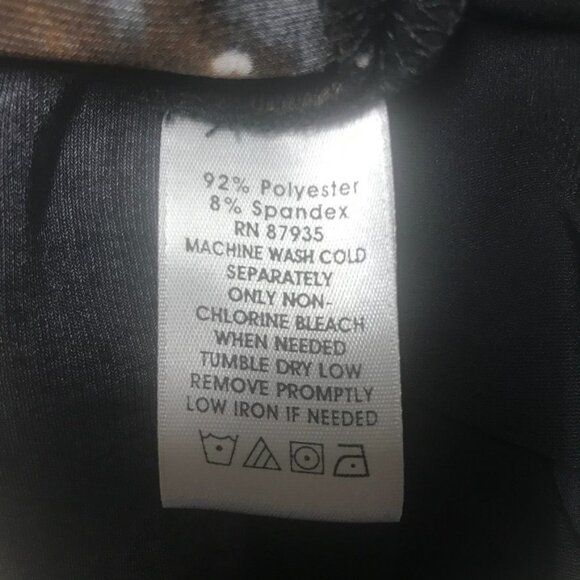 Susan Graver Long Sleeve Scoop Neck Top in Black/Brown - Size Small - Picture 5 of 5